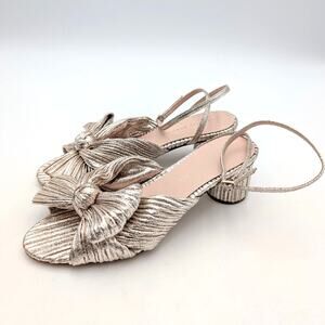 Loeffler Randall Dahlia Knotted Strap Sandal Women's Platinum Size US7.5B EU38